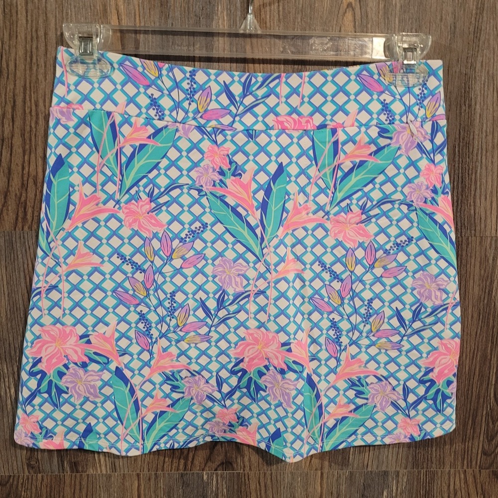 Lulu-B Floral Athletic Skort Size Small Multicolor Zip Pockets Golf Tennis - Picture 7 of 14